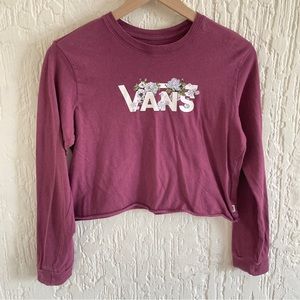 Vans Purple Long Sleeve Crop Top Shirt Size XL 16